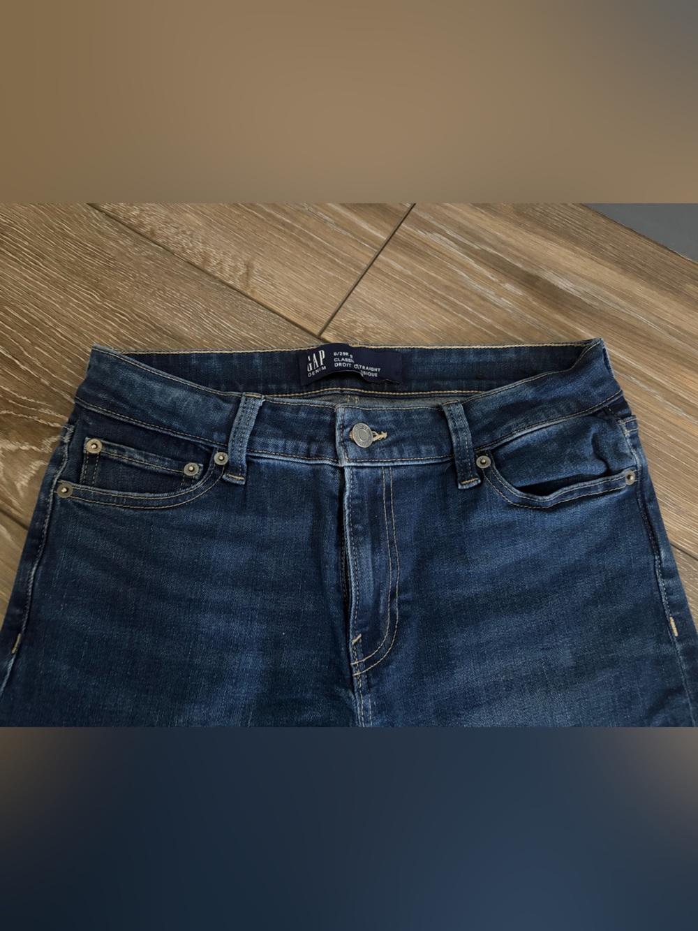 GAP Indigo Blue Mid-Rise Classic Straight Jeans